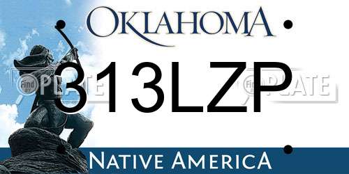 313LZP Oklahoma License Plate
