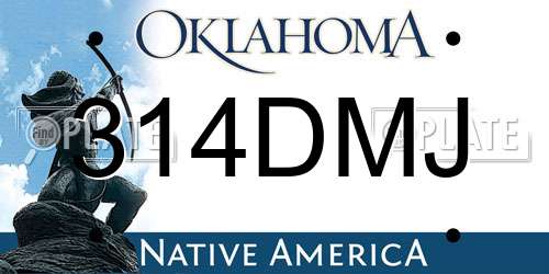 314DMJ Oklahoma License Plate