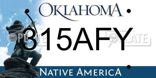 315AFY Oklahoma License Plate