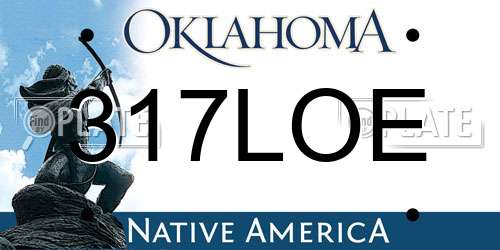 317LOE Oklahoma License Plate
