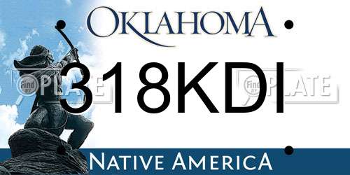 318KDI Oklahoma License Plate