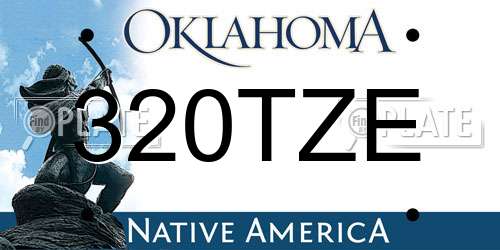 320TZE Oklahoma License Plate