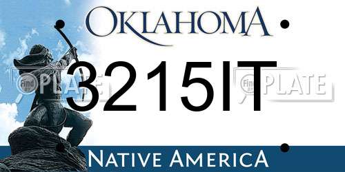 3215IT Oklahoma License Plate