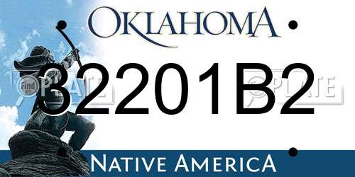 32201B2 Oklahoma License Plate