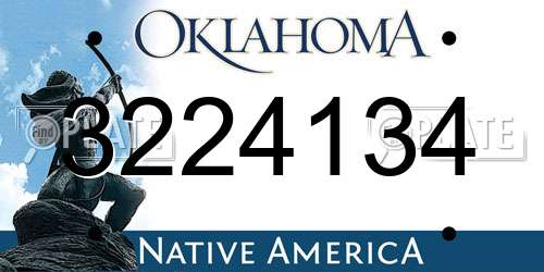 3224134 Oklahoma License Plate