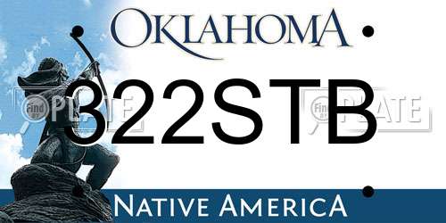 322STB Oklahoma License Plate