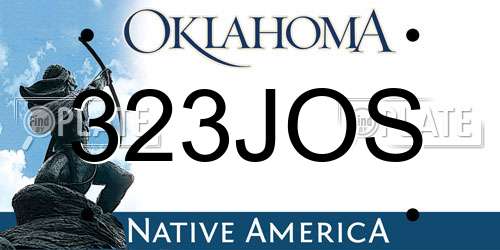 323JOS Oklahoma License Plate