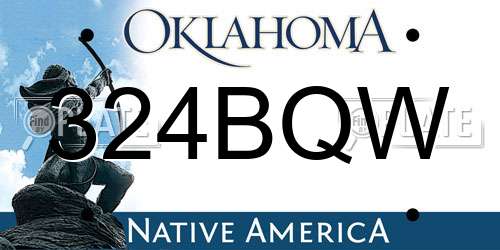 324BQW Oklahoma License Plate