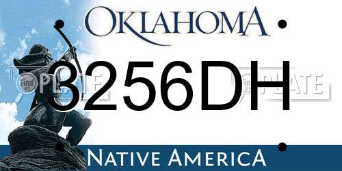 3256DH Oklahoma License Plate