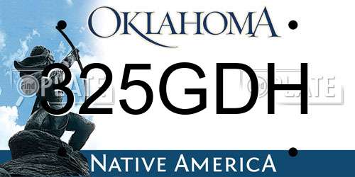 325GDH Oklahoma License Plate