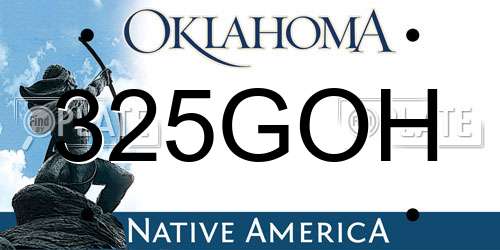 325GOH Oklahoma License Plate