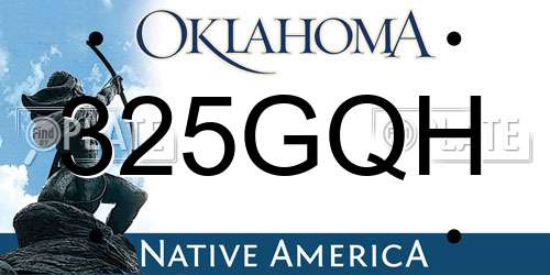 325GQH Oklahoma License Plate