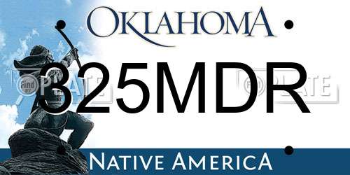 325MDR Oklahoma License Plate