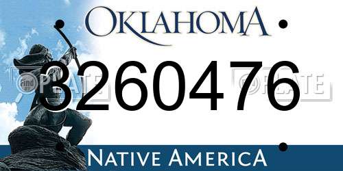 3260476 Oklahoma License Plate