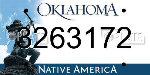 3263172 Oklahoma License Plate