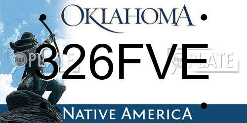 326FVE Oklahoma License Plate