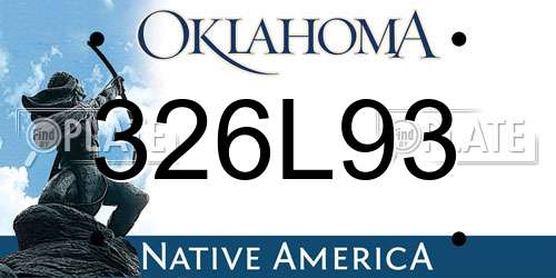 326L93 Oklahoma License Plate