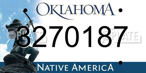 3270187 Oklahoma License Plate