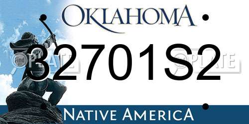 32701S2 Oklahoma License Plate