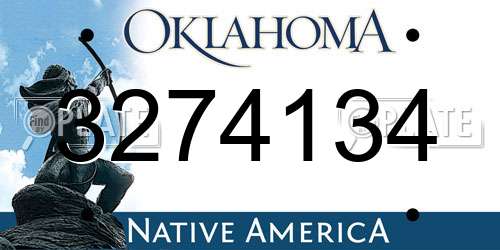 3274134 Oklahoma License Plate