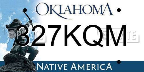 327KQM Oklahoma License Plate