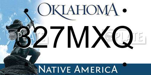 327MXQ Oklahoma License Plate