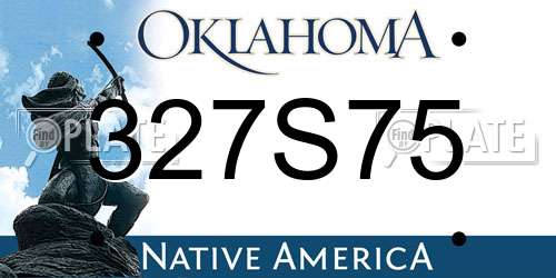 327S75 Oklahoma License Plate