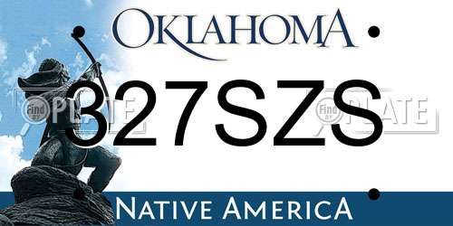327SZS Oklahoma License Plate