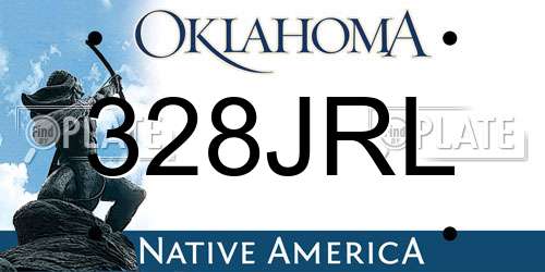 328JRL Oklahoma License Plate