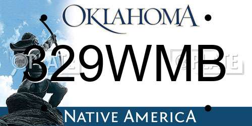 329WMB Oklahoma License Plate