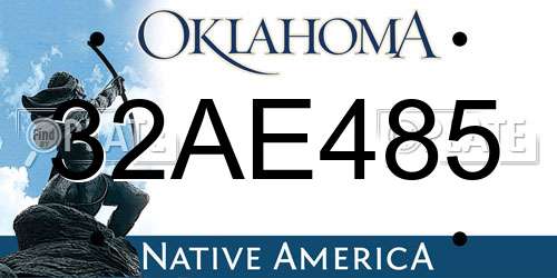 32AE485 Oklahoma License Plate