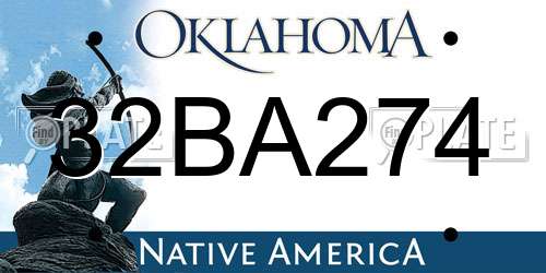 32BA274 Oklahoma License Plate