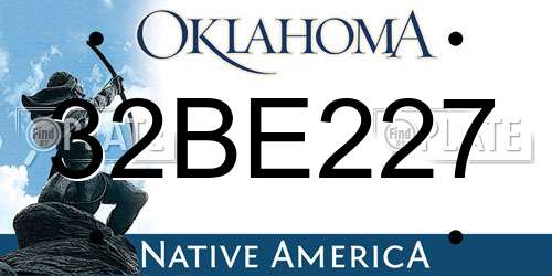 32BE227 Oklahoma License Plate