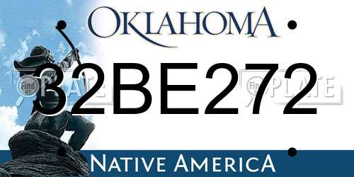 32BE272 Oklahoma License Plate