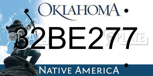 32BE277 Oklahoma License Plate