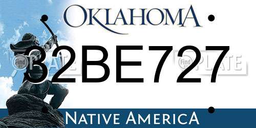32BE727 Oklahoma License Plate