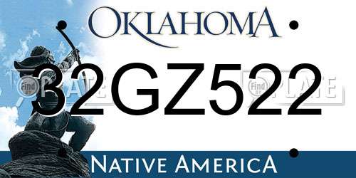 32GZ522 Oklahoma License Plate