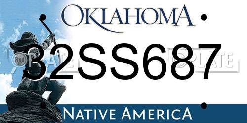 32SS687 Oklahoma License Plate