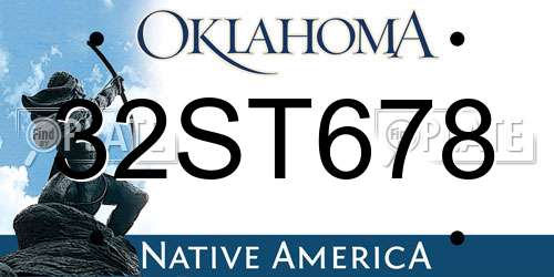 32ST678 Oklahoma License Plate