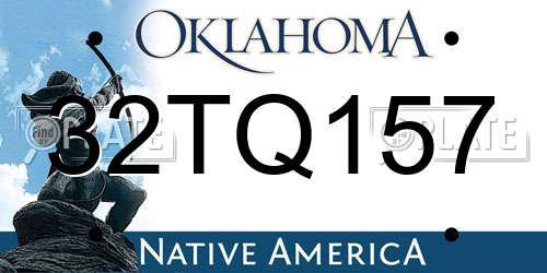 32TQ157 Oklahoma License Plate