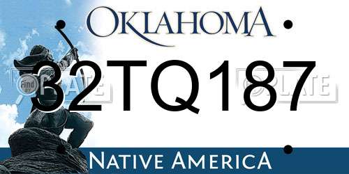 32TQ187 Oklahoma License Plate