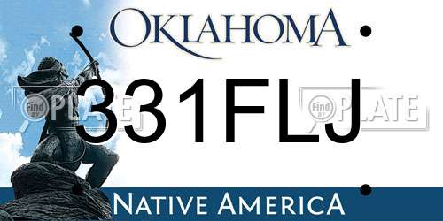 331FLJ Oklahoma License Plate