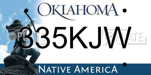 335KJW Oklahoma License Plate