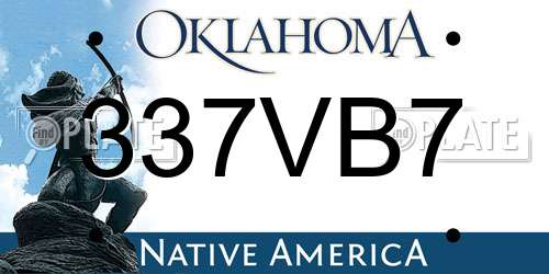 337VB7 Oklahoma License Plate