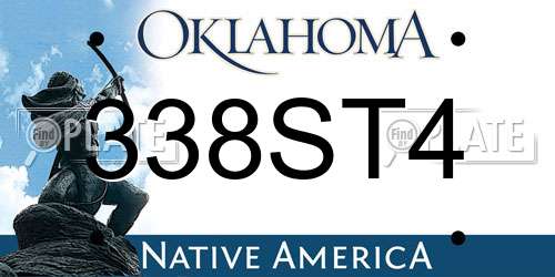 338ST4 Oklahoma License Plate