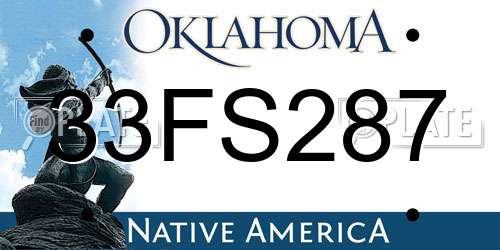 33FS287 Oklahoma License Plate