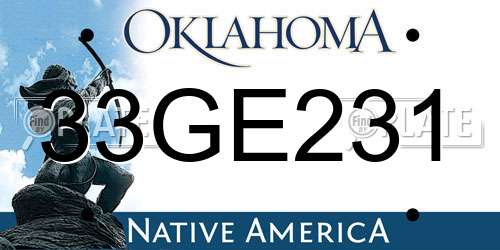 33GE231 Oklahoma License Plate