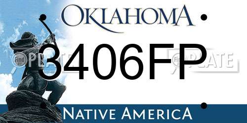 3406FP Oklahoma License Plate