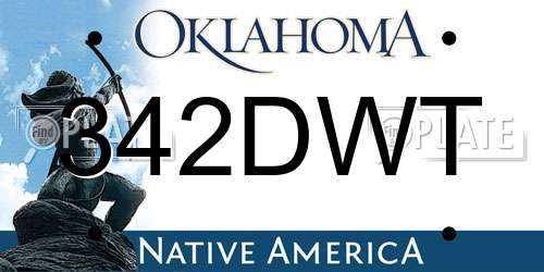 342DWT Oklahoma License Plate