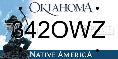 342OWZ Oklahoma License Plate